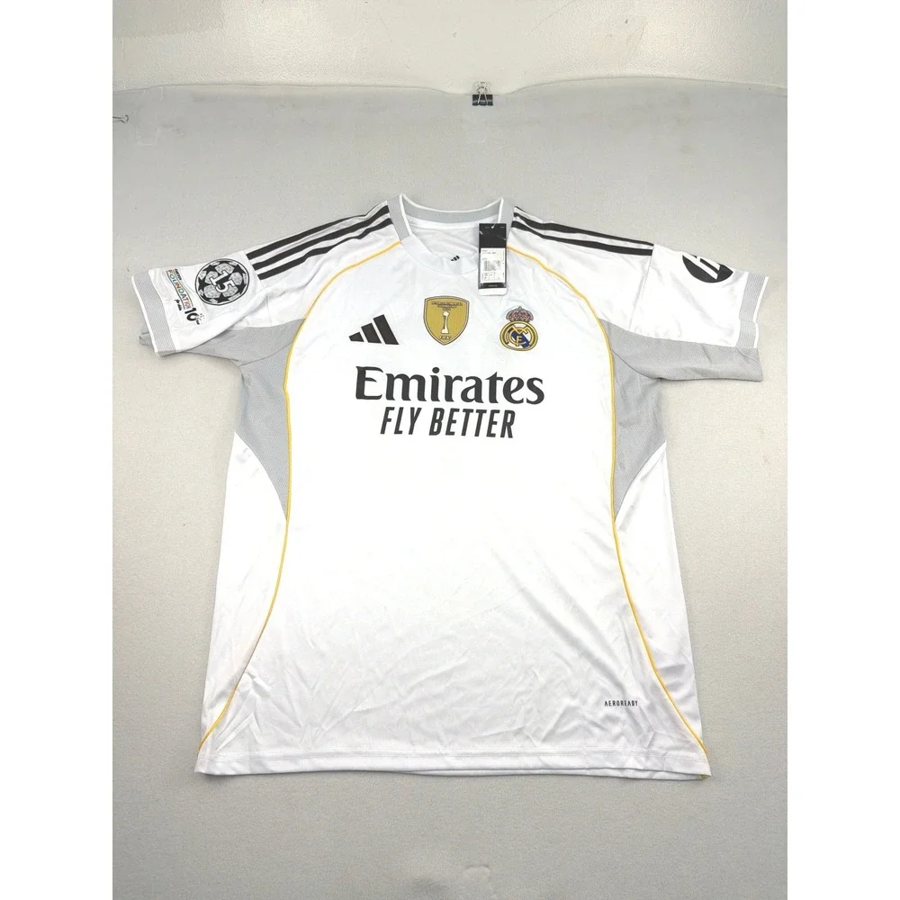 Adidas Mbappé #10 Real Madrid 2025-26 Home Jersey White Slim Fit Mens L